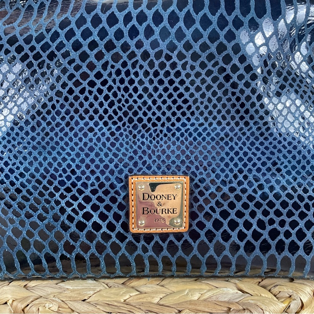 Vintage Dooney & Bourke Navy Snakeskin Leather Erica Hobo Shoulder Bag BS479 NV - Picture 2 of 15